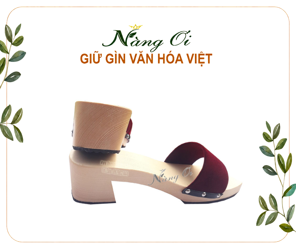 guốc mộc quai nhung